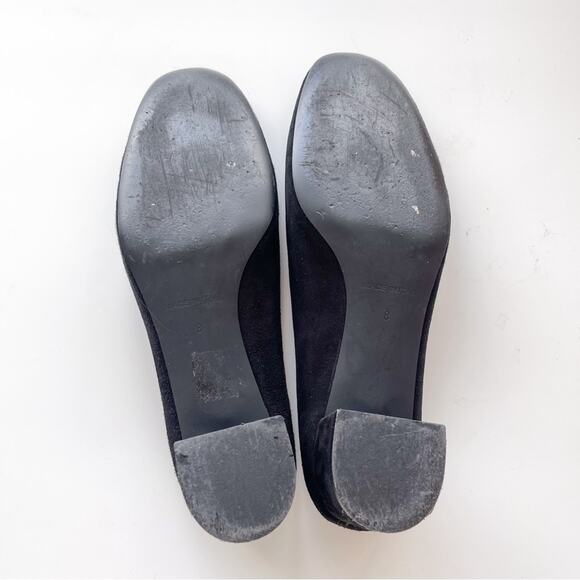 Everlane | Everyday Black Suede Block Slide Heels - Picture 6 of 10